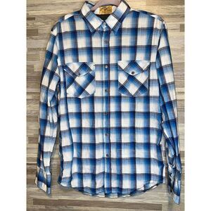 J.A.C.H.S Shirt Co. Short Sleeve Button Down Plaid, Snap Buttons NWT Large #175